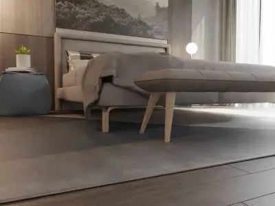 Interior Bedroom Design Scene 3D model