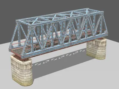 Realistic Bridge  Yangtze River Bridge Low-poly 3D model