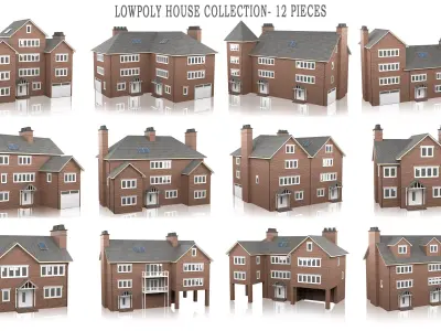 British House Design Collection - 12 Pieces 3D Model Pack