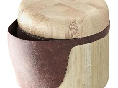 Oku Stool light 3D model