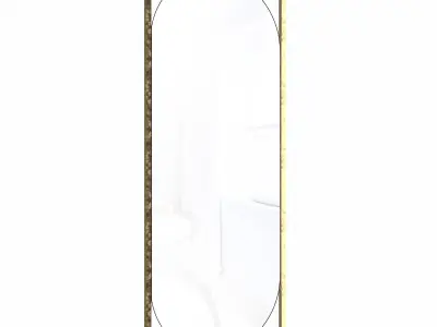 Oval mirror in a metal gold frame Midville 2 3D model