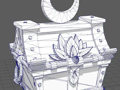 Personalized Moon Treasure Chest Low-poly 3D model