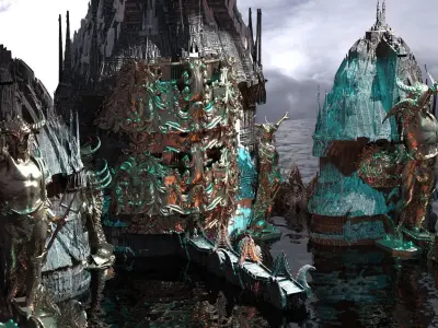 Ocean Master Tower Base City Kit bash 3D model