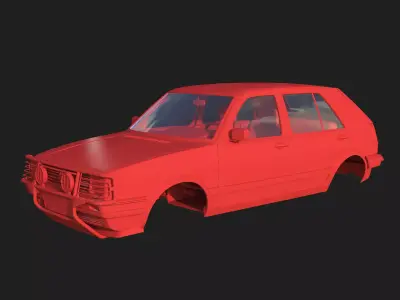 Volkswagen Golf II Country - Body and Interior 3D print model