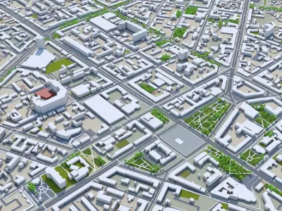 Voronezh Russia 60km Low-poly 3D model