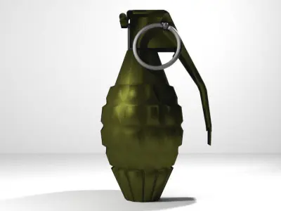 Hand Grenade Fragmentation Pineapple Shape 3D model