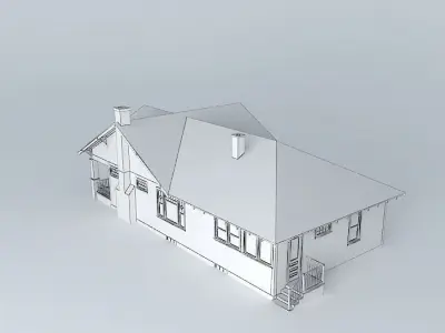 House with roof Free 3D model