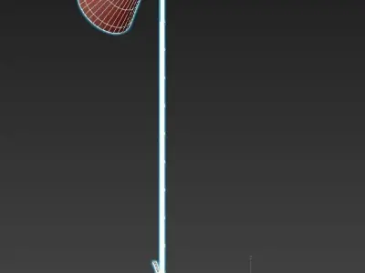 BARNES BRASS AND  BLACK LEATHER FLOOR LAMP 3D model