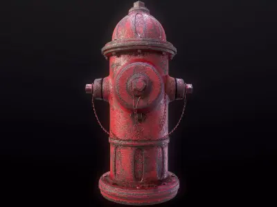 Fire Hydrant Low-poly 3D model