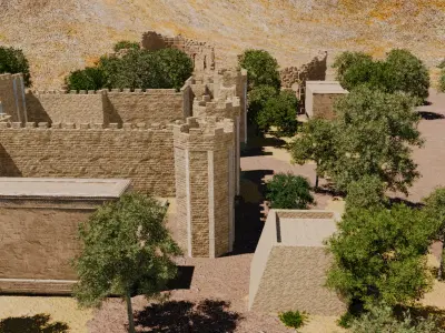 Desert Fortress With Pool 3D model