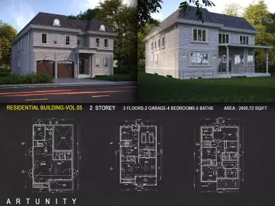Residential-Building-vol-05-Plan Low-poly 3D model