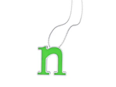 Kids Alphabet N Pendants 3dm STL OBJ FBX Renders Details 3D print model