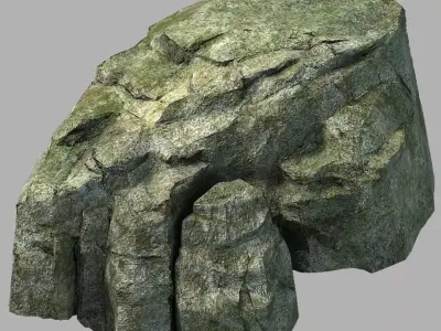Huangguoshu Falls - large rocks 01 3D model