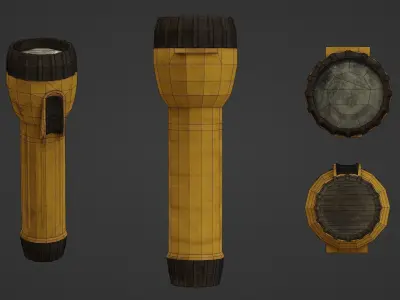 Old Rayovac Industrial Flashlight Low-poly 3D model