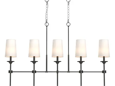 Hayse 5 - Light Dimmable Linear Chandelier 3D model