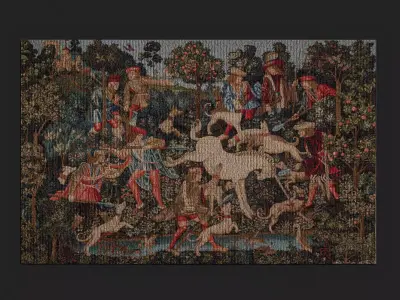Courtyard Tapestry Low-poly 3D model