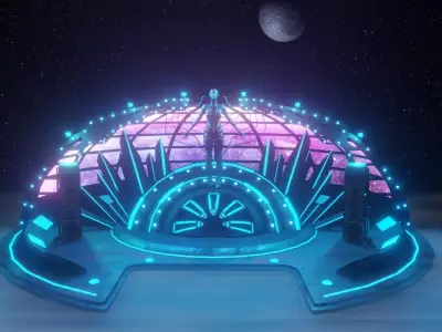 Stage of the immense Low-poly 3D model