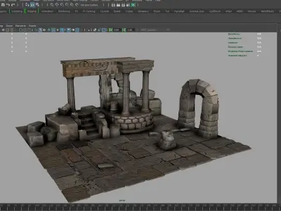 Detailed Temple Ruins 3D model
