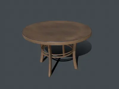 Low poly Table and chair Low-poly 3D model