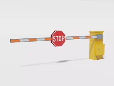 Security entrance barrier Low-poly 3D model