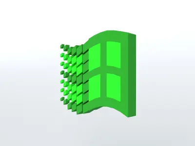 Windows 95 Logo v1 004 Free low-poly 3D model