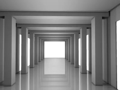 Sci Fi Corridor 3D model 69