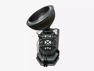 SciFi Antenna Tower A09 Dark Metal - Sci Fi Exterior Design Low-poly 3D model