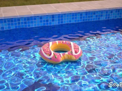 Inflatable Donut Low-poly 3D model