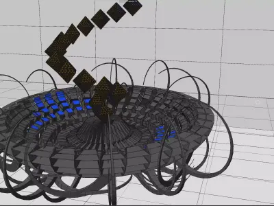 Abstract sci fi thingy Low-poly 3D model