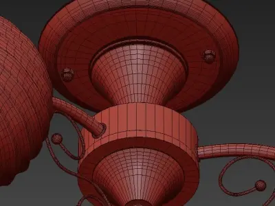 Chandelier chinese lantern ceiling light 3D model