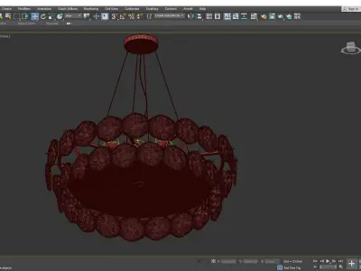 MORELLA chandelier with clear crystals and gold metal Low-poly 3D model
