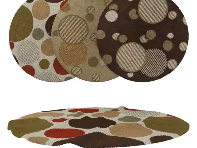 Round Rug Set 189 3D model