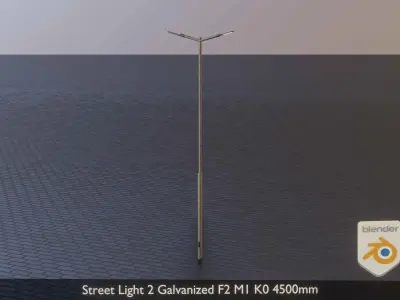 Street Light 2 Galvanized F2 M1 K0 4500mm Low-poly 3D model