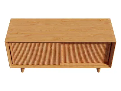 Homary Rustic Storage Bench with Sliding Doors  3D model