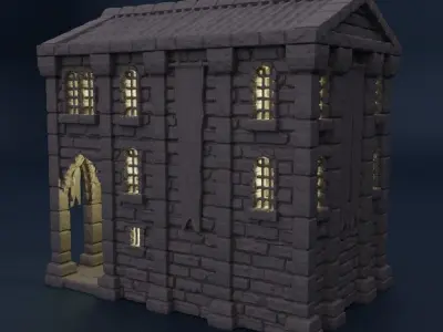 Medieval Bank Tabletop Terrain 28 MM 3D print model