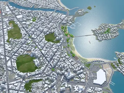 Grande Vitoria Brazil 70km Low-poly 3D model