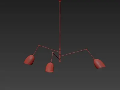 Sommerard Medium Triple Arm Chandelier 3D model