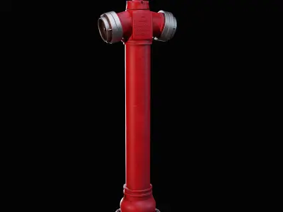 Urban Fire Hydrant Pack - Game Ready PBR Low-poly 3D model