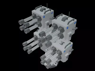 Tower Defence Mechanical v7 001 Low-poly 3D model