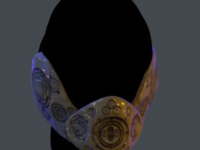 Gas mask helmet scifi Low-poly character art game space Low-poly 3D model 4