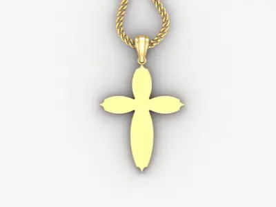 Light Gold 18K Cross Pendant 1CP072 3D print model