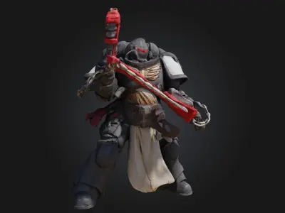  Warrior Sentinel  Battle-Hardened Heroic 3D Model 3D print model