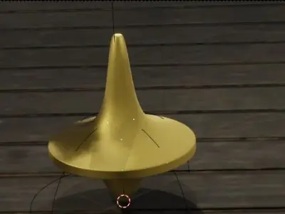 Animated spinning top 3D model