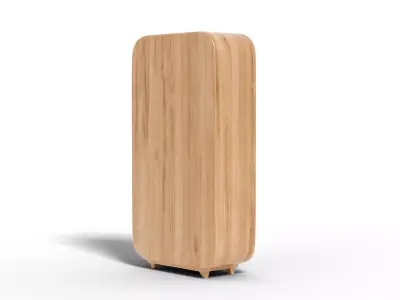 Glass display wooden bookcase cabinet Low-poly 3D model