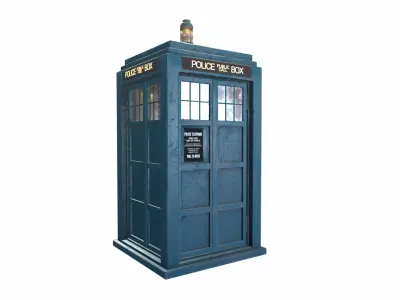 TARDIS Doctor Who Low-poly textured Low-poly 3D model