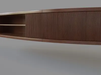 Floating TV Stand Mid Century 3D model