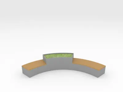 Bench Park 17 Low-poly 3D model