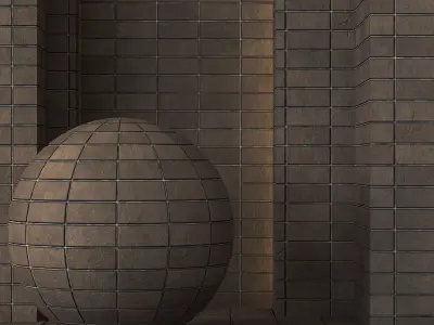 Brick Tile Flooring 4K - Seamless Texture