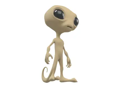 Cartoon Alien v2 006 Low-poly 3D model