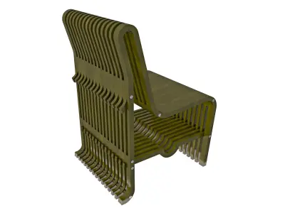 A chair made of sections 3D model